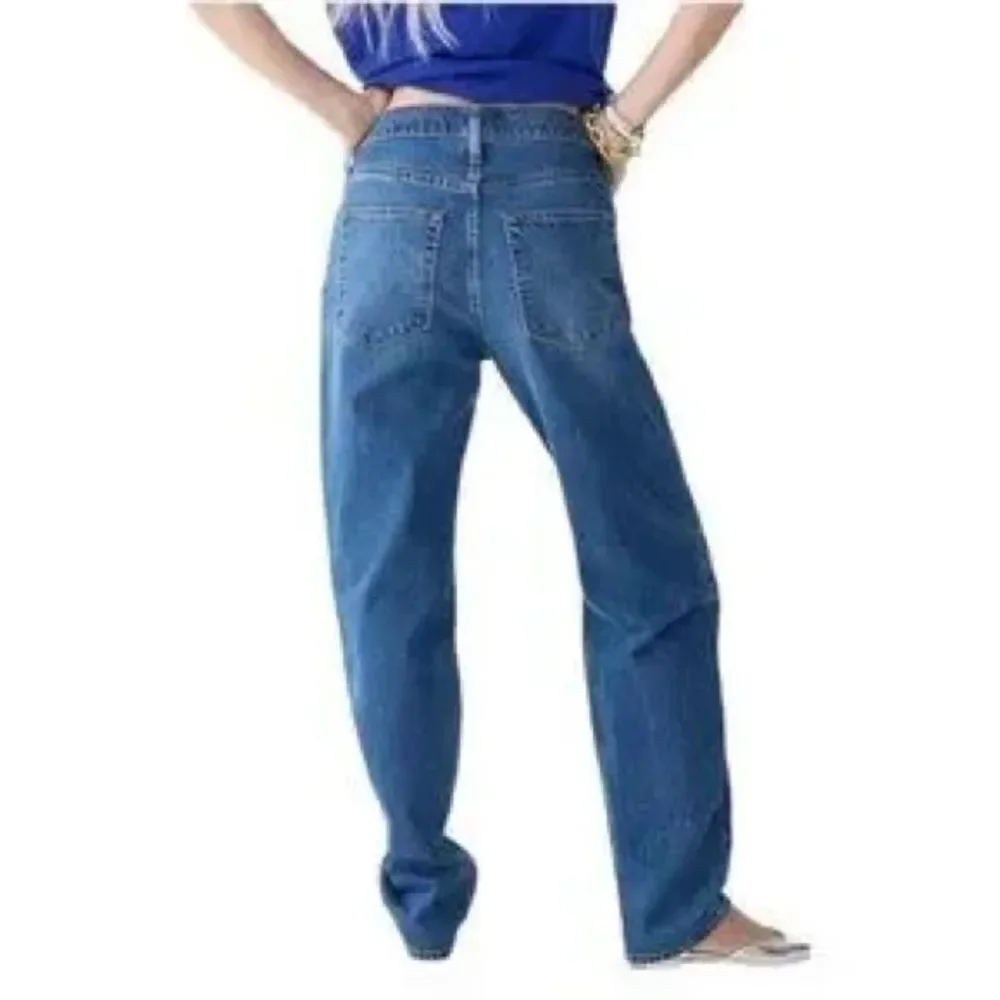J. Crew Mid-Rise Slouchy Straight Jeans Size 28 Blue Denim editorial minimalist